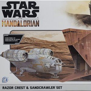 Star Wars The Mandalorian Razor Crest & Sandcrawler Set Paper Model 3D Kit